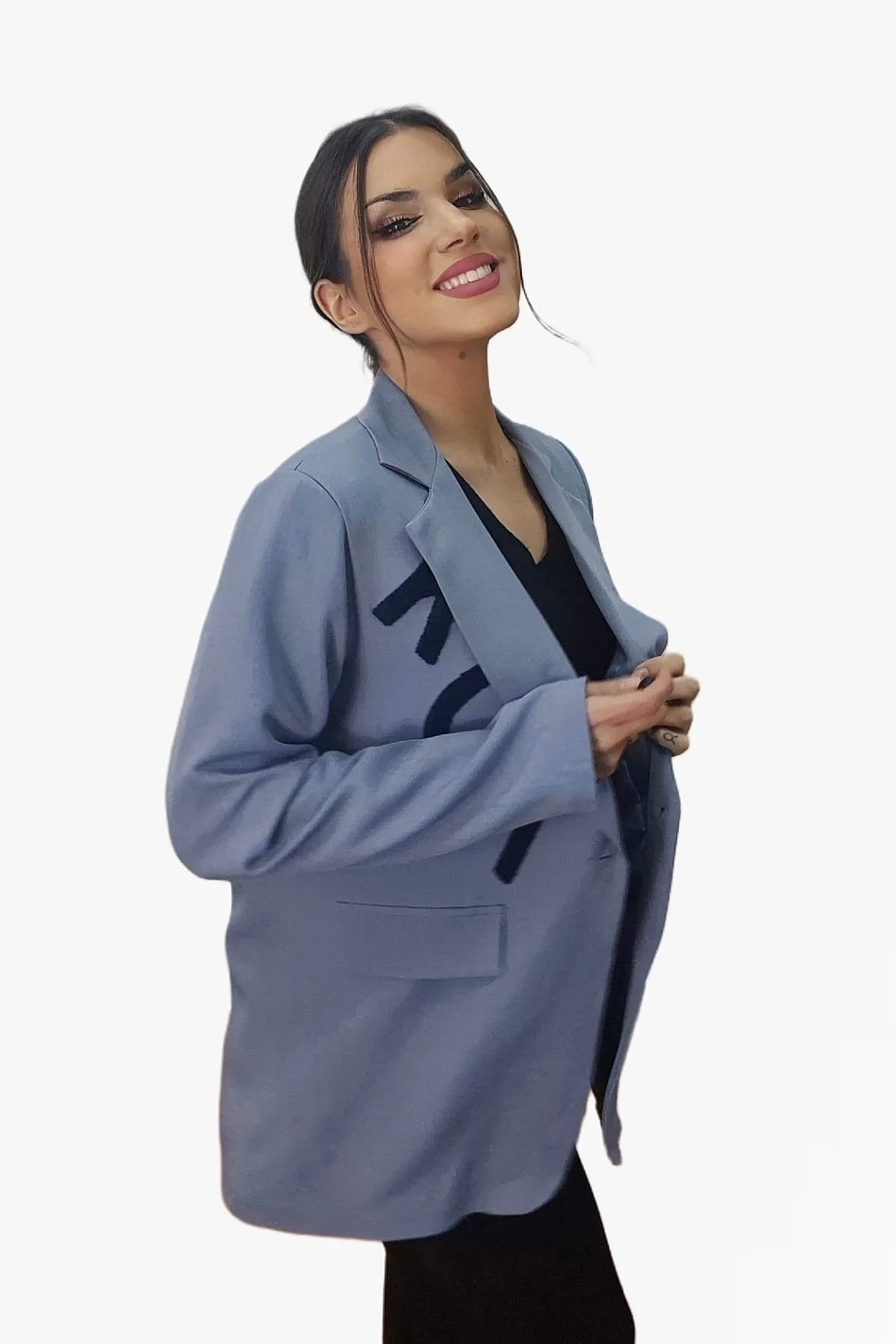 Blazer Letras Rizo Gris - Imagen 3