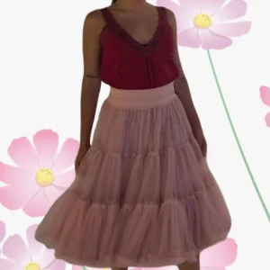 Falda tul rosa