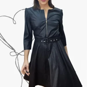 Vestido Cinturon Cremallera Negro