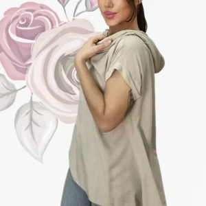 Camiseta Fluida Capucha Beige