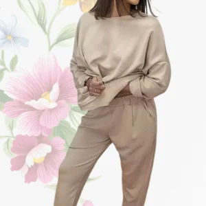 Pantalon Algodon Jogger Beige