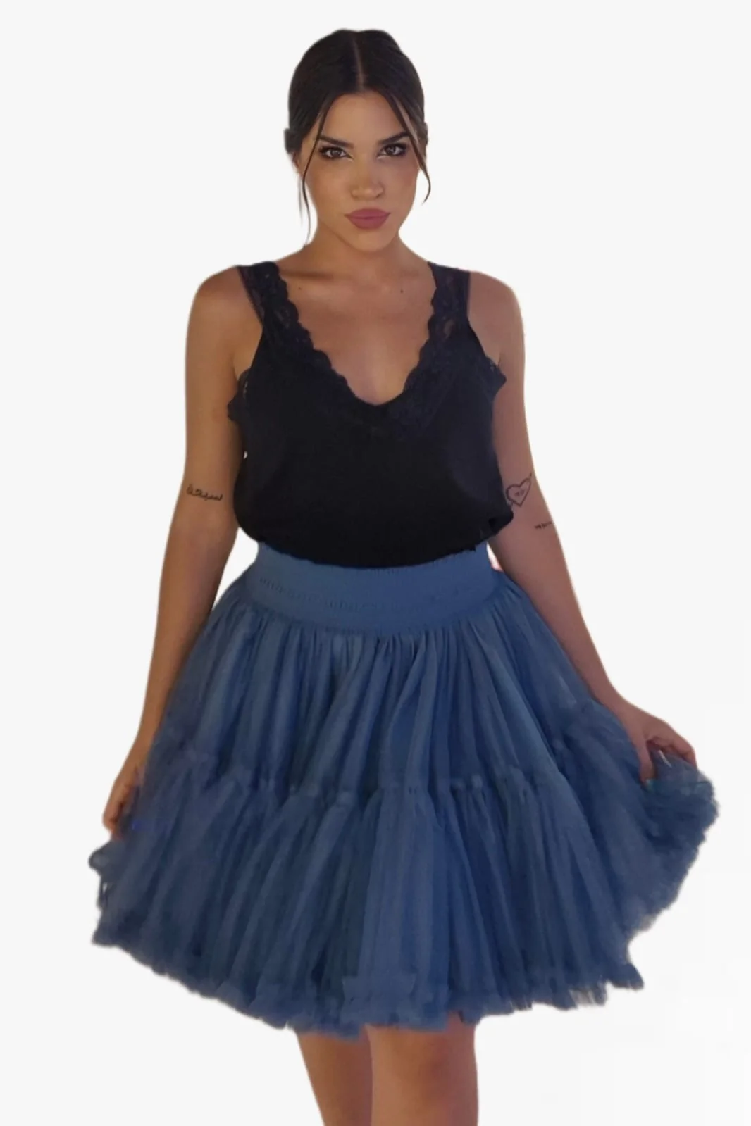 Minifalda tul azul jeans - Imagen 6