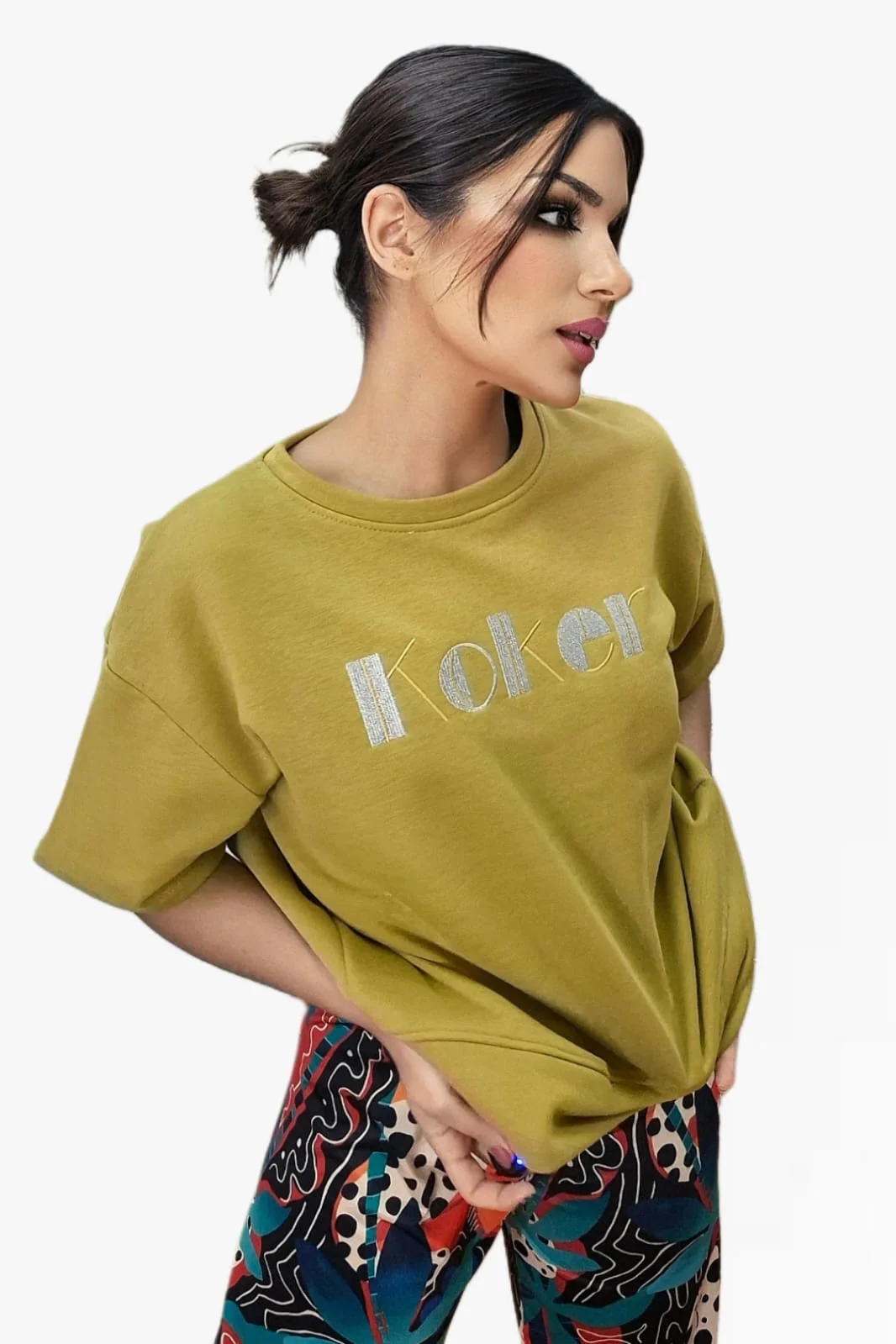 Camiseta Koker Bordado Amarillo - Imagen 3