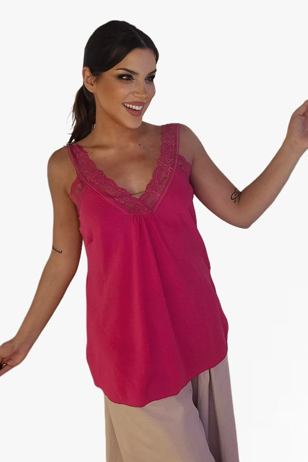 LENCERA TIRANTES UNICA FUCSIA - Imagen 3