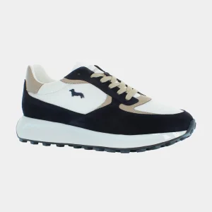 Tenis Shoes Azul/Blanco en Cuero Premium y Textil H&B