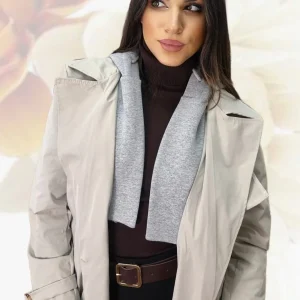 Gabardina Capucha Beige