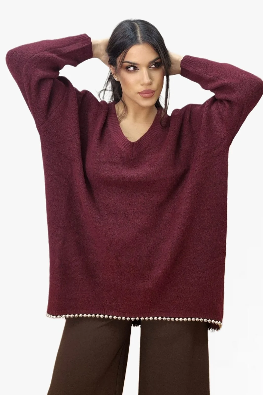 Jersey Perlas Bajo Burdeos - Imagen 4