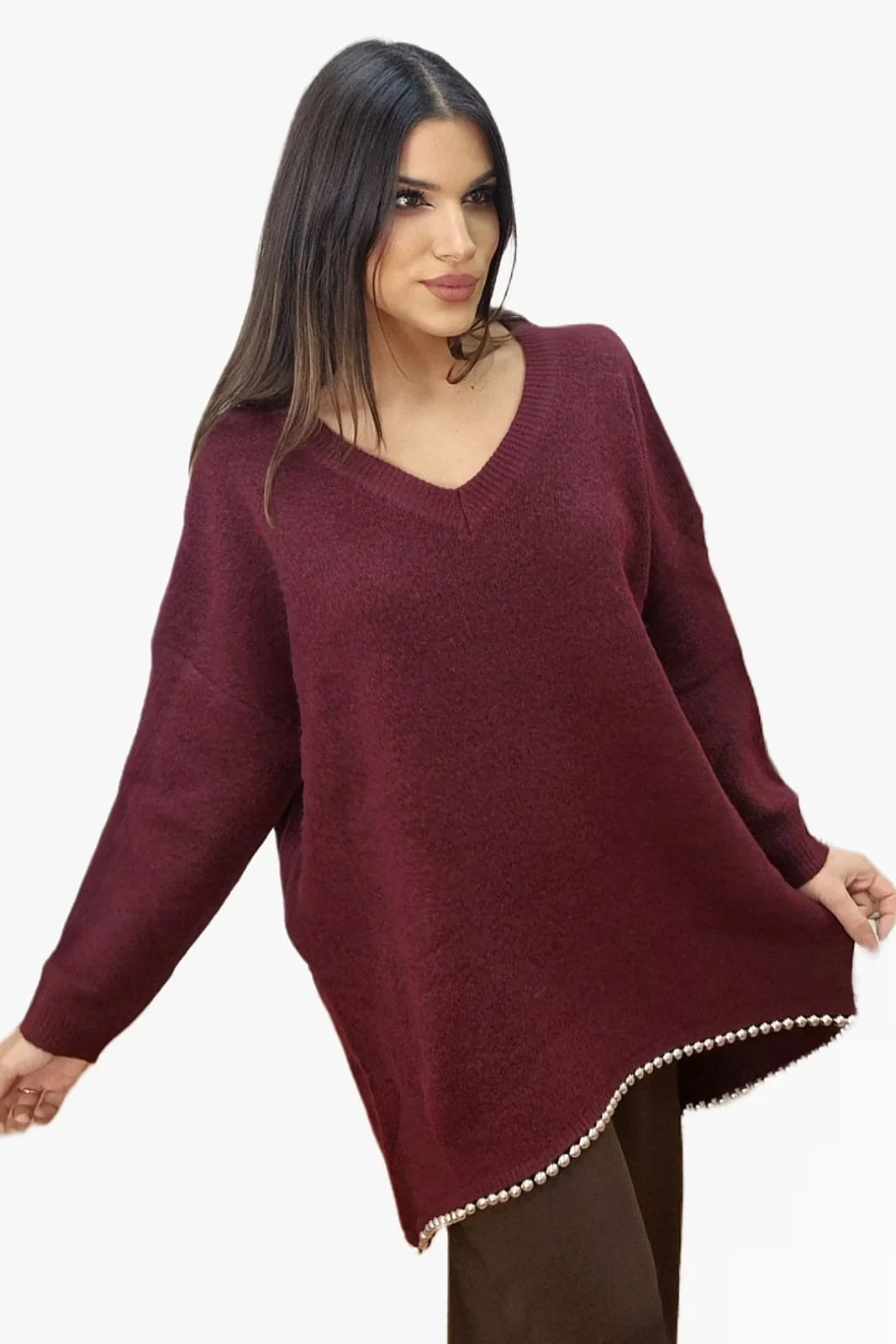 Jersey Perlas Bajo Burdeos - Imagen 7