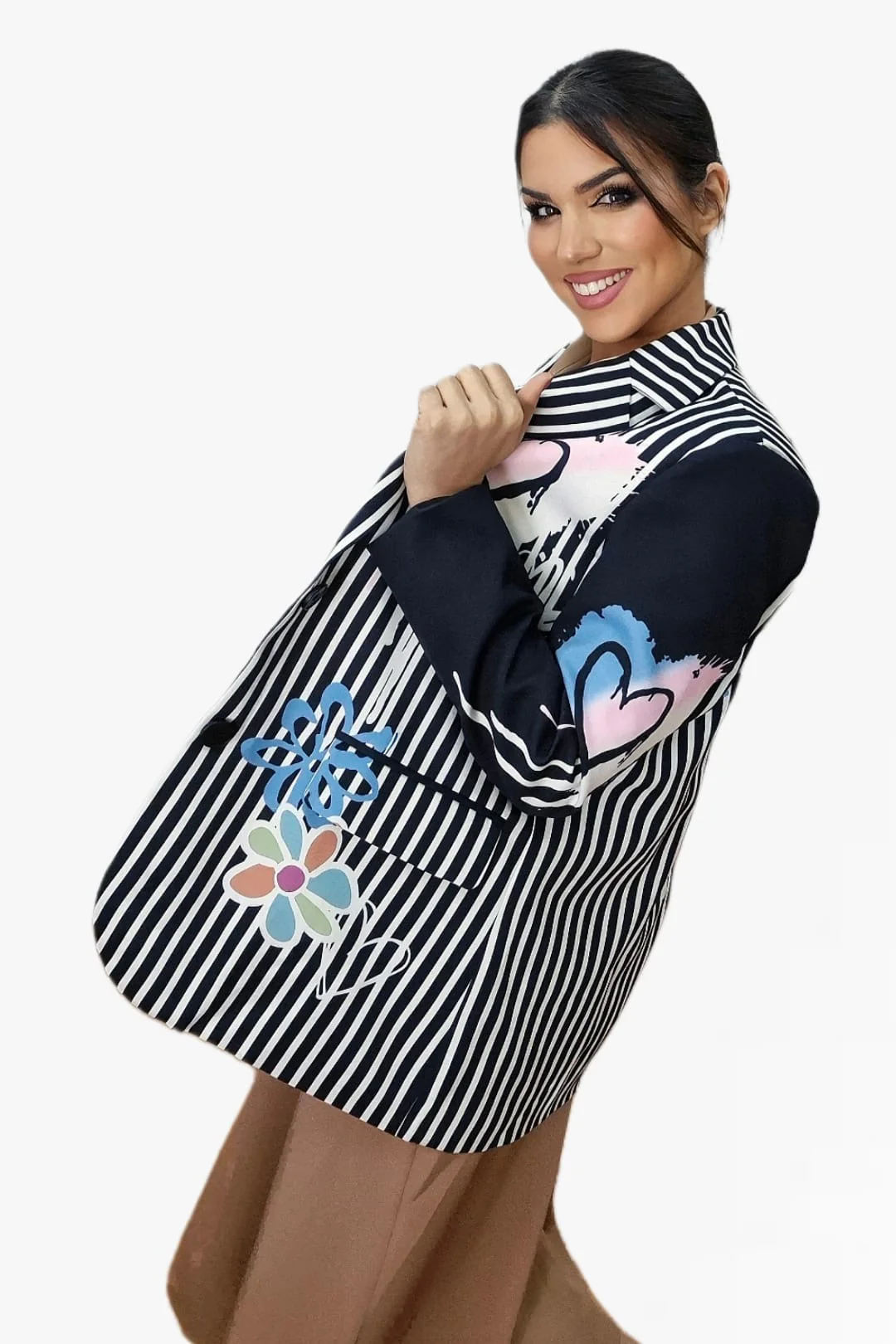 Blazer Corazon Rayada Negra - Imagen 5