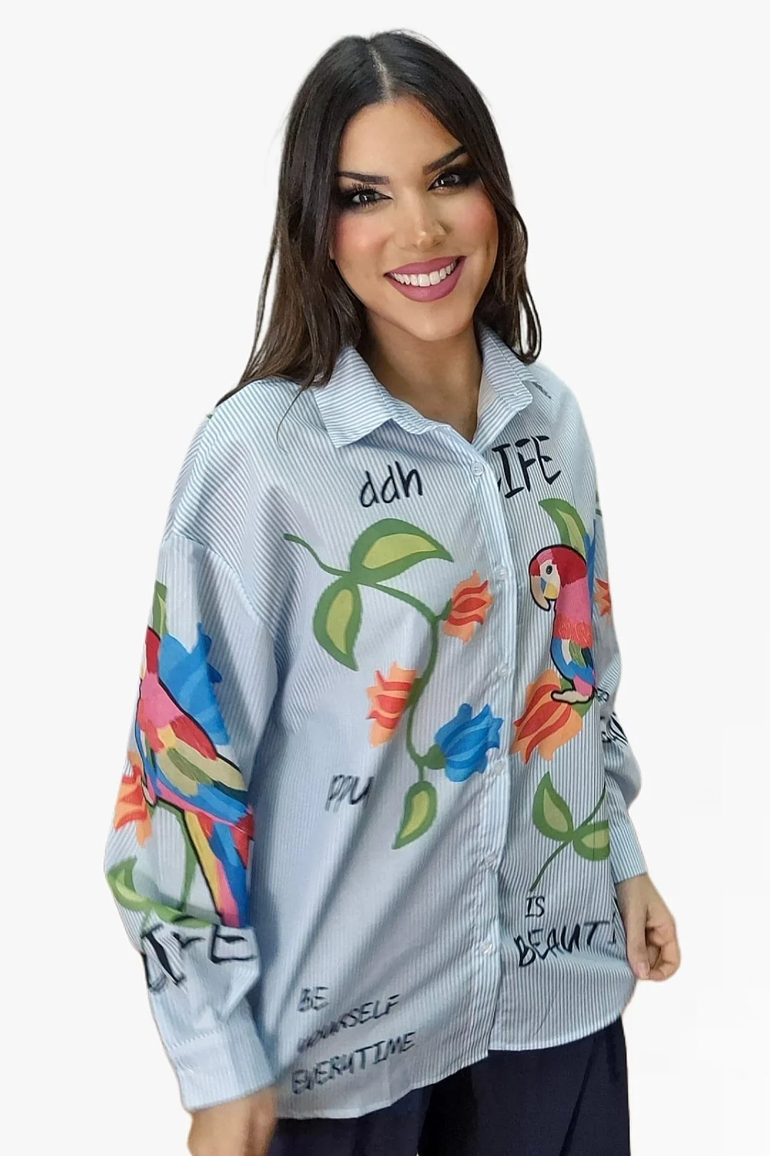 Camisa Life Parrots Azul - Imagen 5