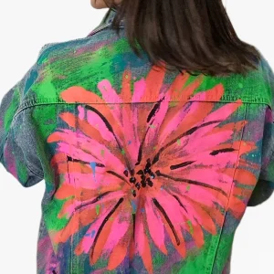 Vaquera Oversize Pintura Flor