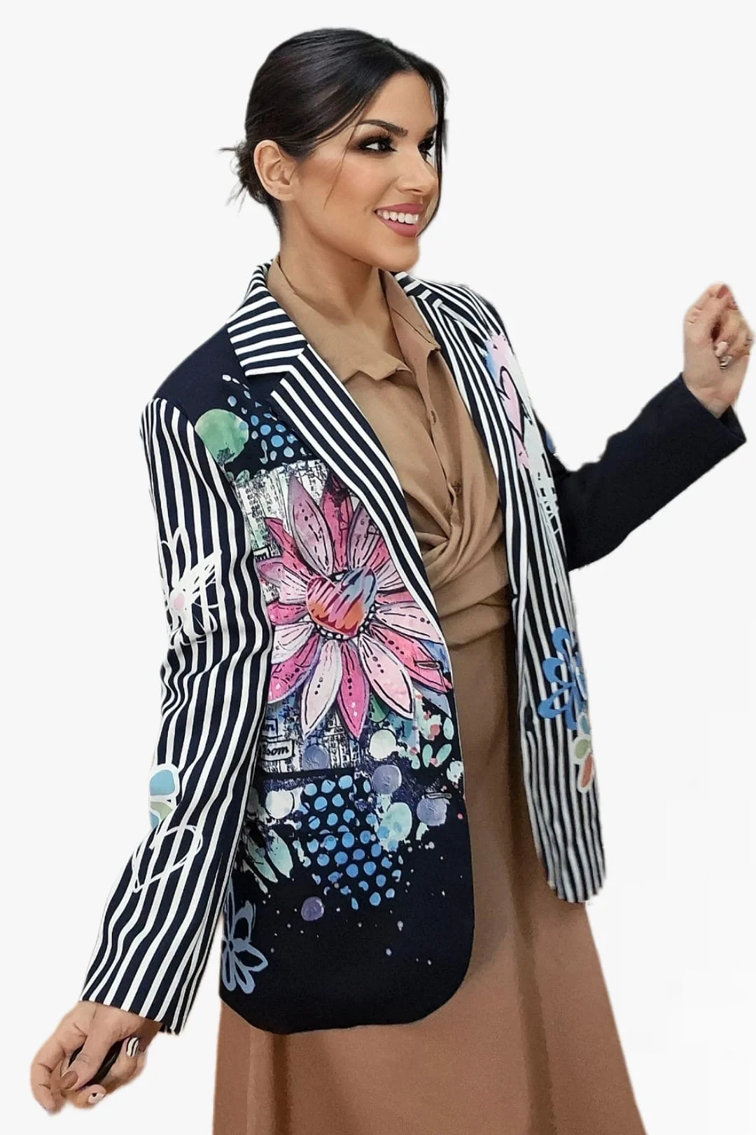 Blazer Corazon Rayada Negra - Imagen 3