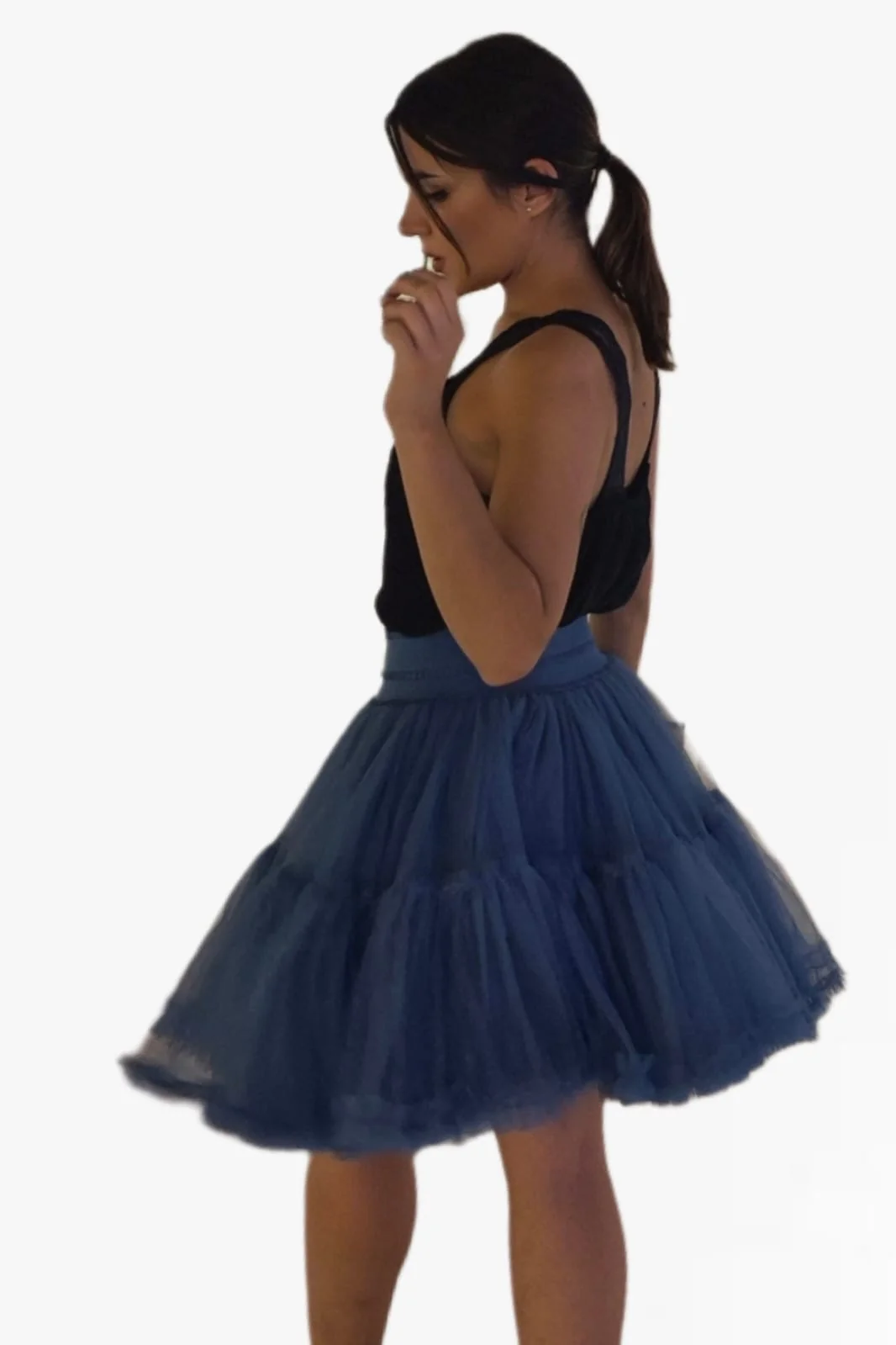 Minifalda tul azul jeans - Imagen 5