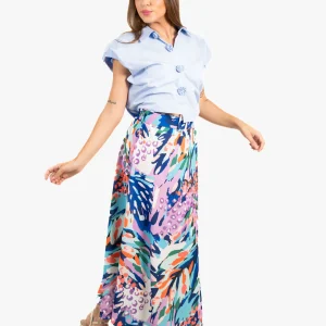 Falda Cinturon Pluma Azulada