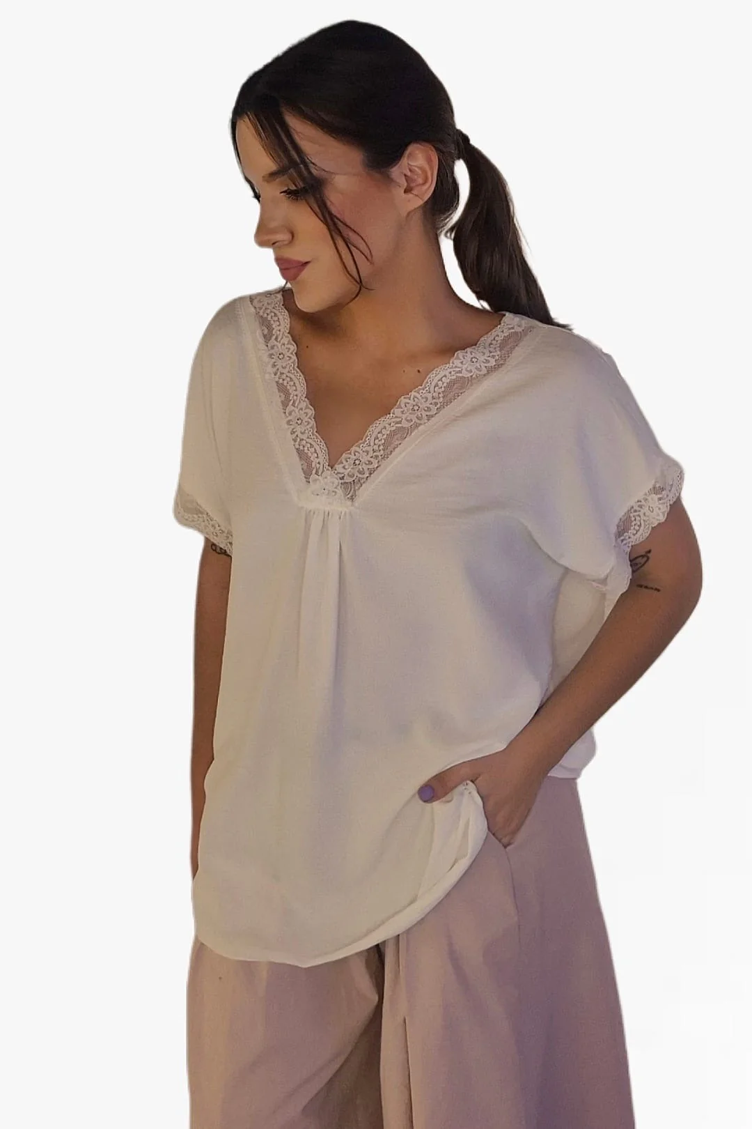 LENCERA MANGA UNICA BLANCA - Imagen 3