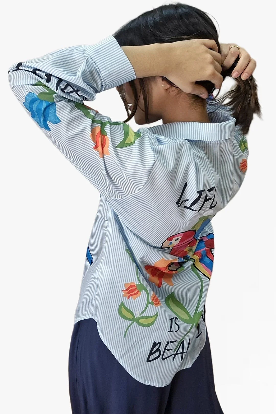 Camisa Life Parrots Azul - Imagen 4