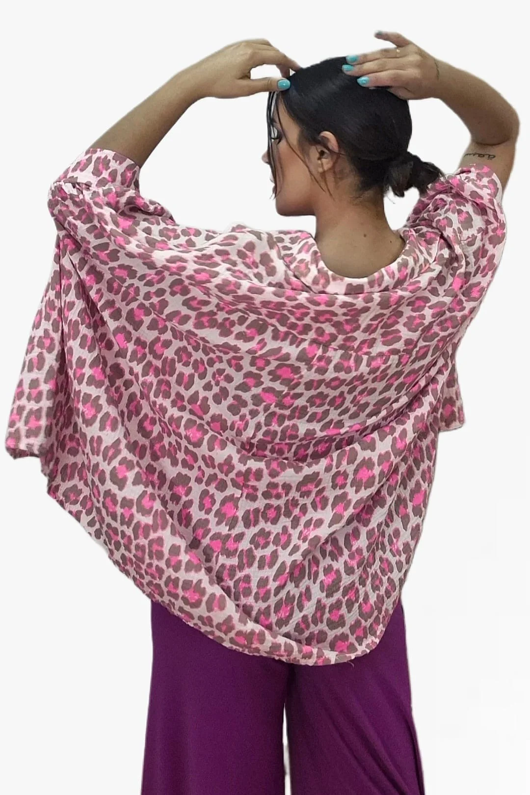 Bluson Oversize Animal Print Fucsia - Imagen 3