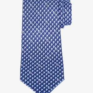 Corbata Estampado Gancini Seda Azul S.F.