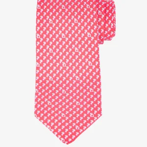 Corbata Estampado Gancini Seda Rojo S.F.