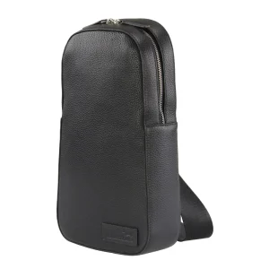 Bolso Messenger Negro en Cuero H&B