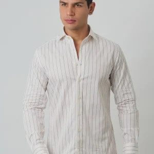 Camisa Casual Lino Rayado H.L.