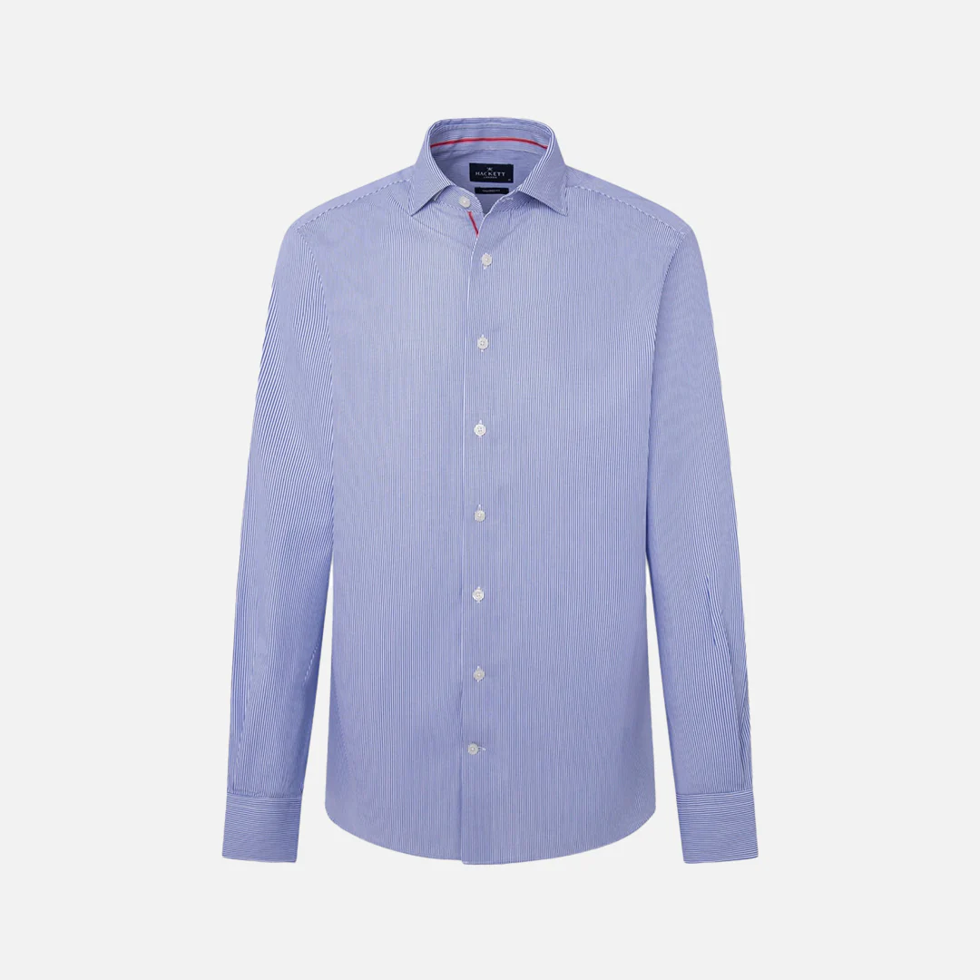 Camisa Rayas Finas Bengala Azul H.L. - Imagen 4