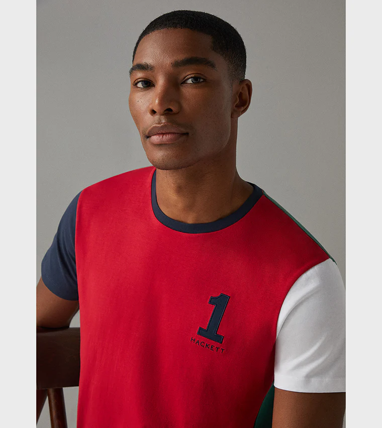 Camiseta Bordada Roja/Verde H.L. - Imagen 3