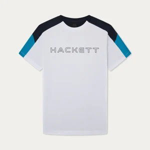 Camiseta Blanca/Azul  Con Su Logo H.L.