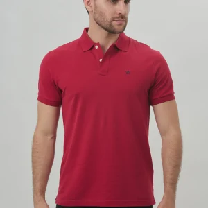 Camiseta Polo Hombre Roja Botones H&B