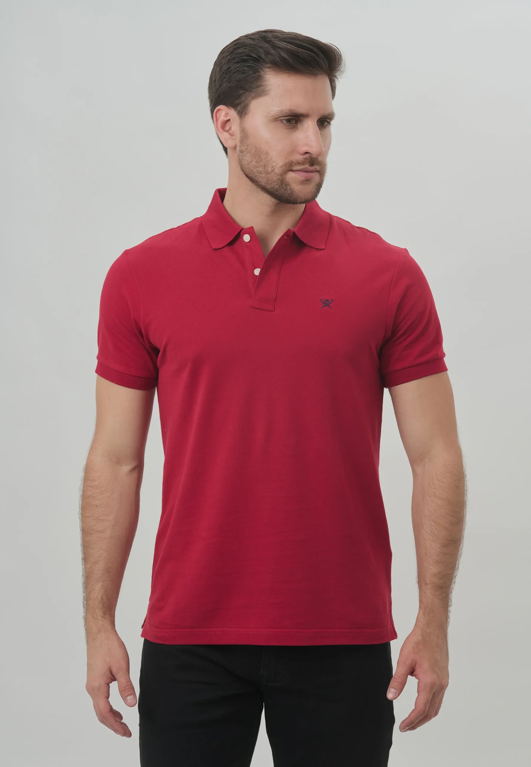 Camiseta Polo Hombre Roja Botones H&B