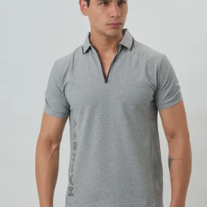 Camisa Polo Gris Logo  H.L.