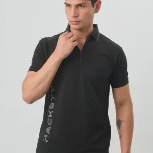 Camiseta Polo Hombre Negra Logo H.L.
