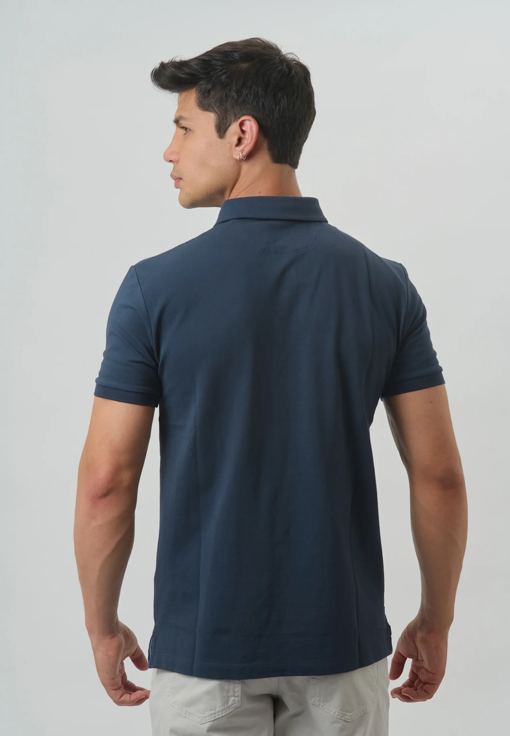 Camisa Polo Hombre Navy Azul H.L. - Imagen 3