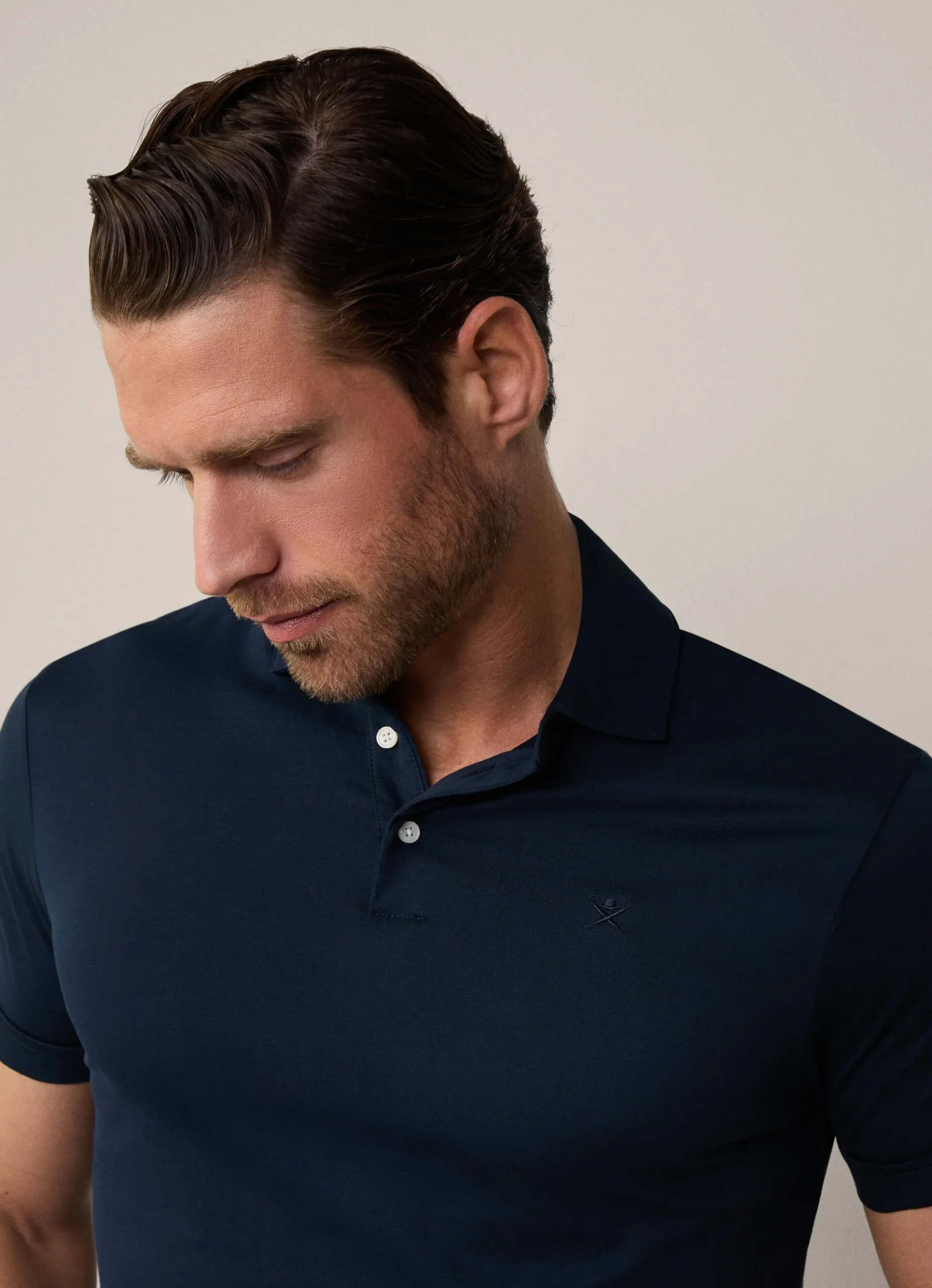 Camisa Polo Hombre Azul marino H.L. - Imagen 4