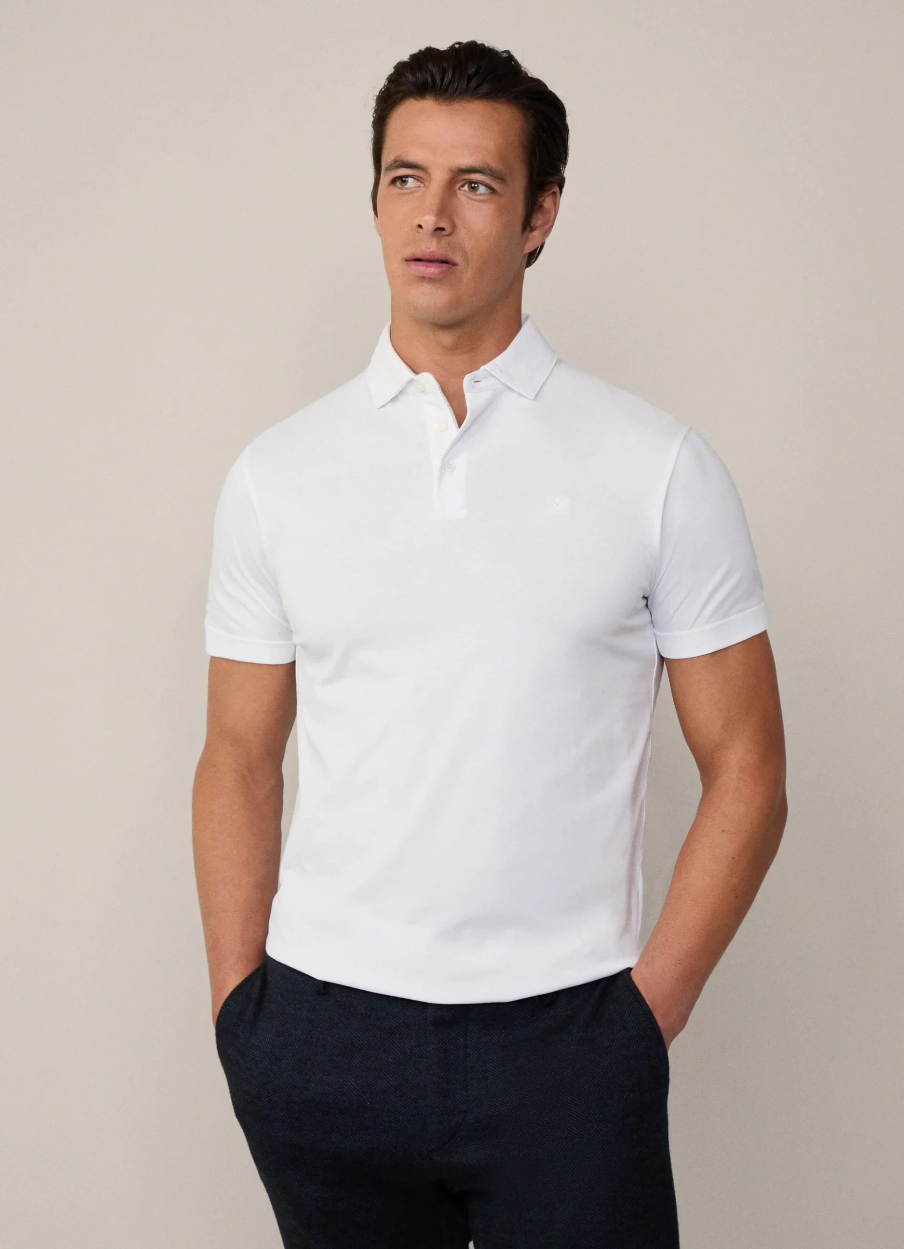 Camiseta Polo Clásica Blanca H.L.