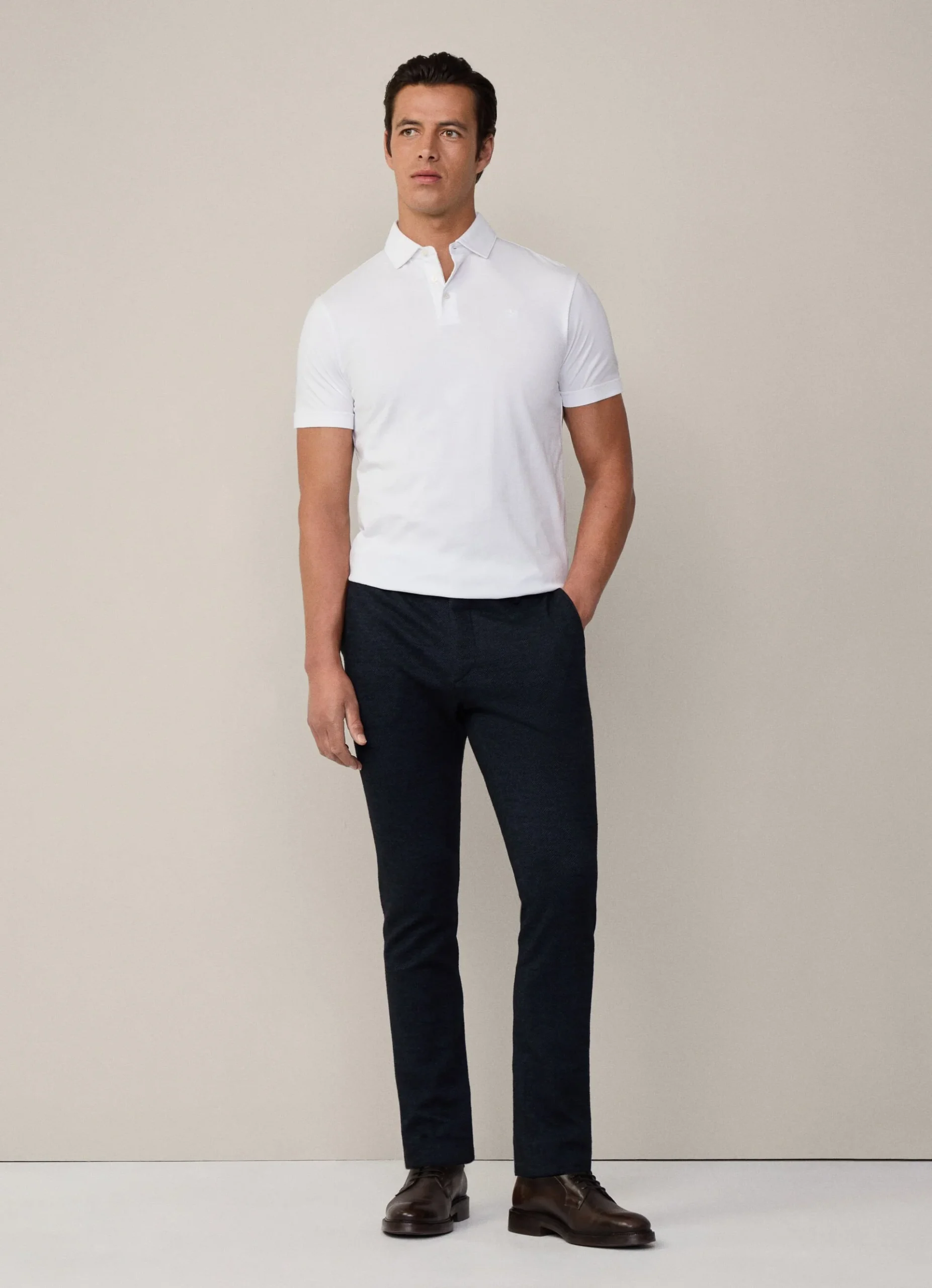 Camiseta Polo Clásica Blanca H.L. - Imagen 3