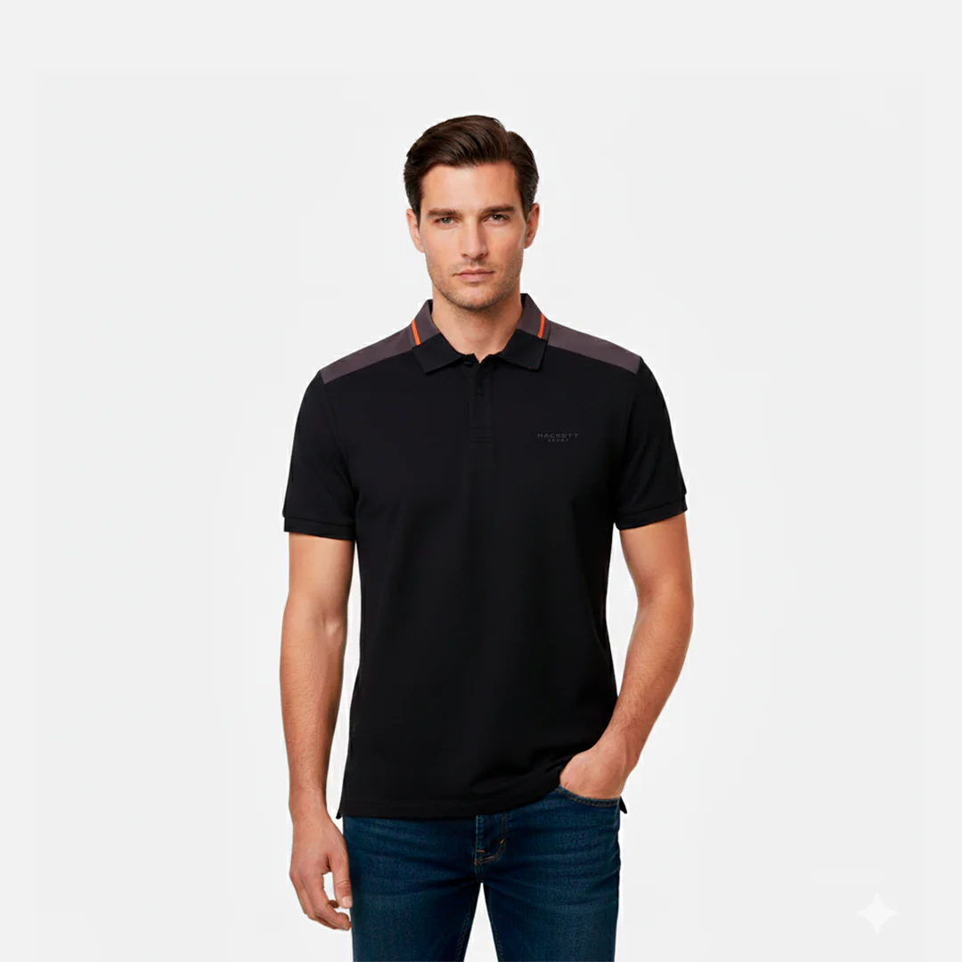 Camiseta Polo Block Negra H.L.