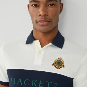 Camiseta Polo Hombre Blanca Negro H.L.