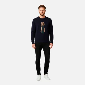 Sweater Harry Intarsia Azul Medianoche H.L.