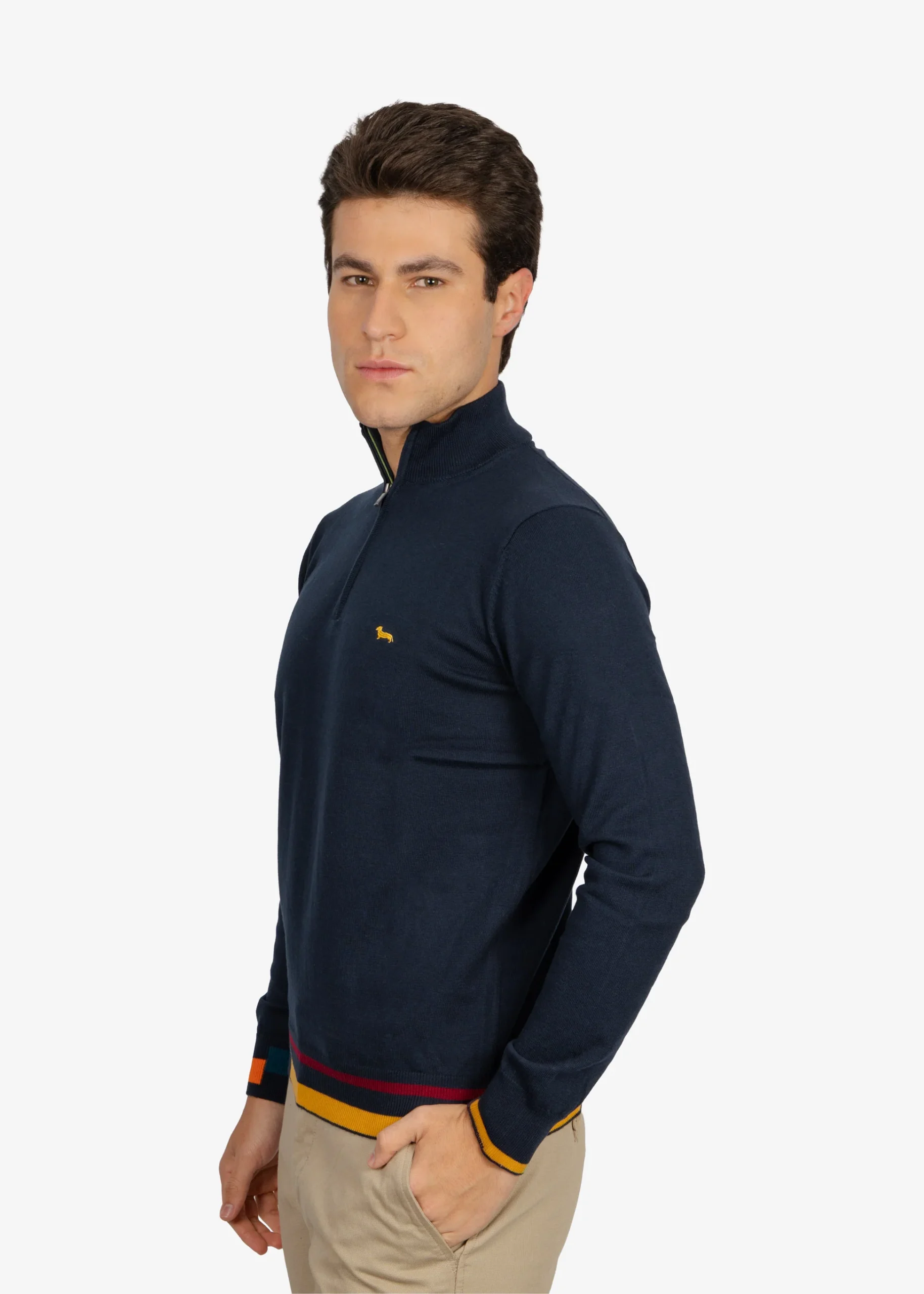 Sweater Halfzip Azul Oscuro H&B - Imagen 4