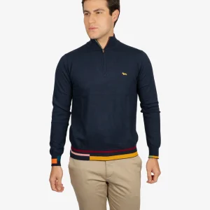 Sweater Halfzip Azul Oscuro H&B