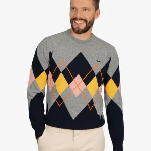 Sweater Argyle Gris Estampado H&B