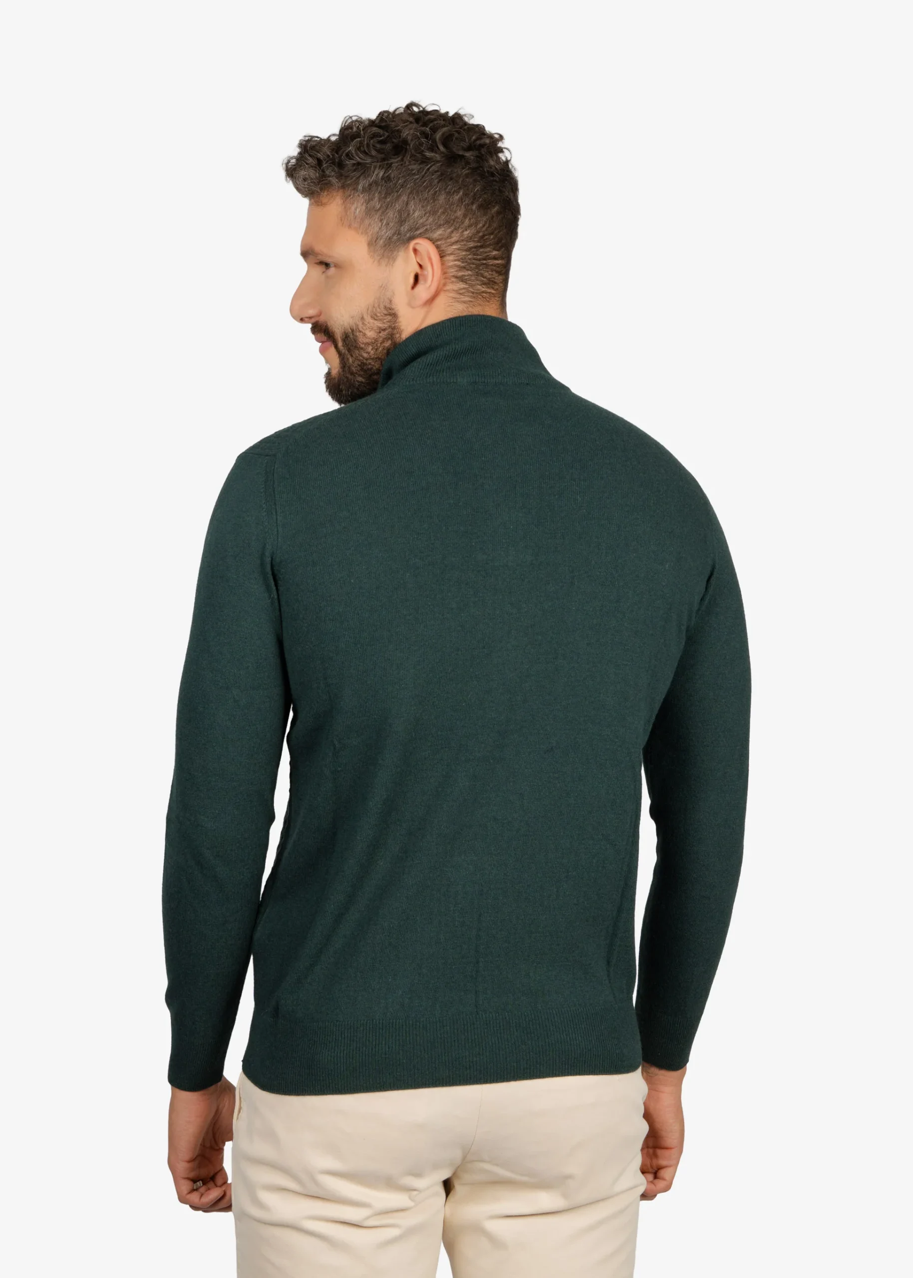 Sweater Halfzip Verde Oscuro H&B - Imagen 3