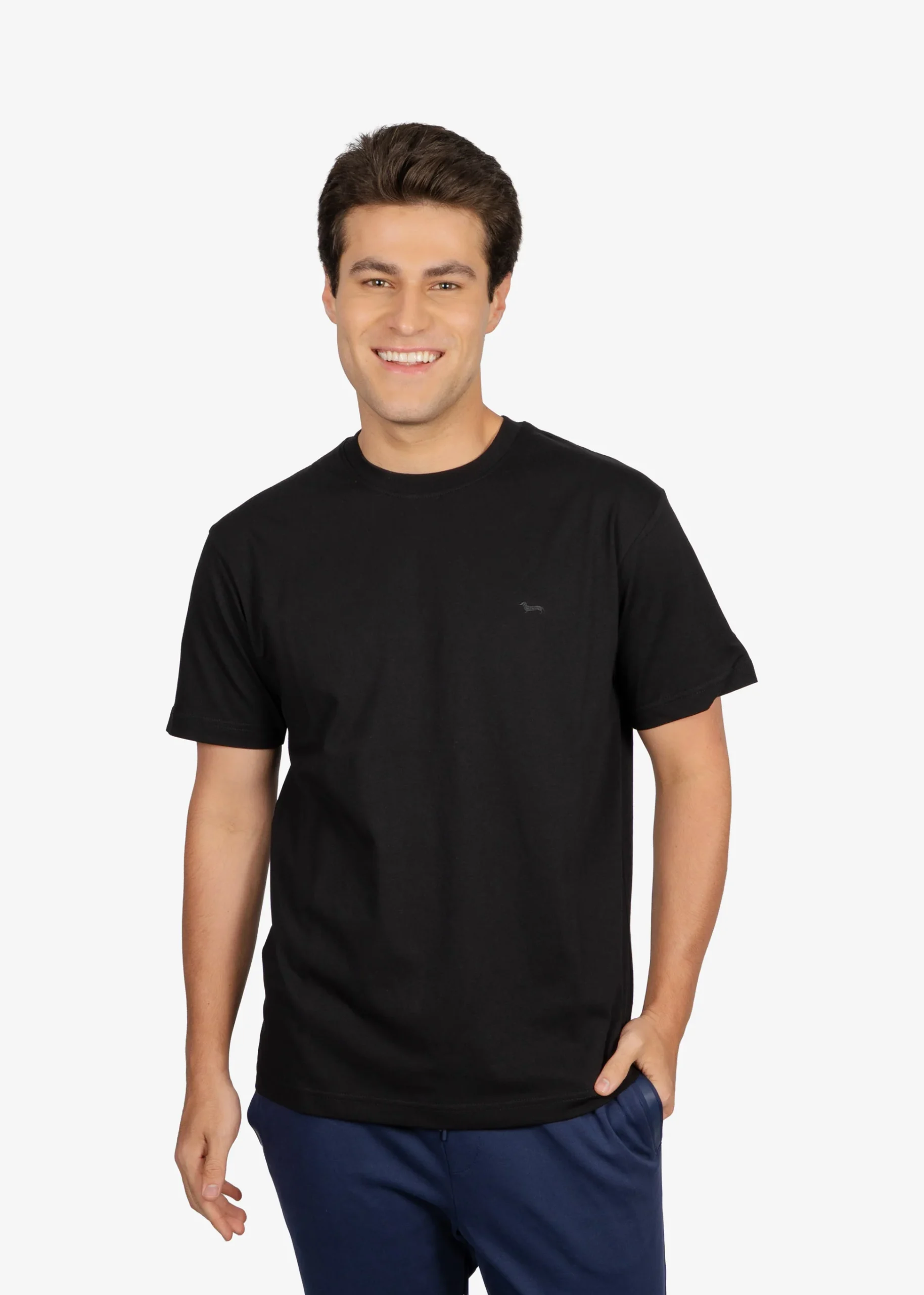 Camiseta Tshirt Negra Algodón H&B - Imagen 3