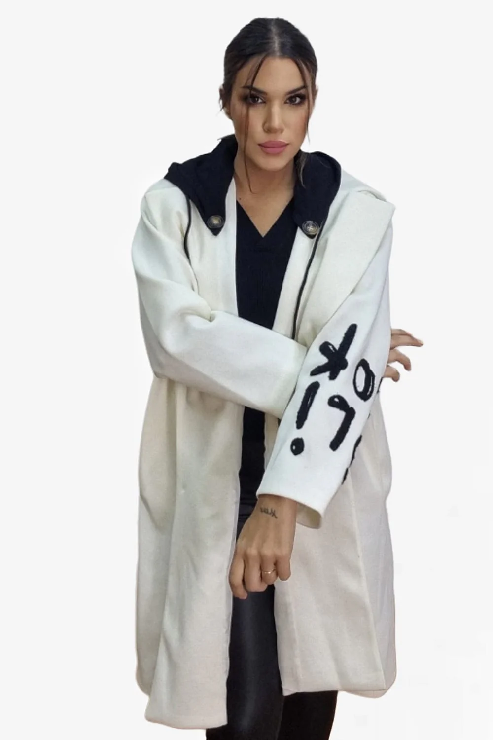 Abrigo Koker Capucha Beige - Imagen 5