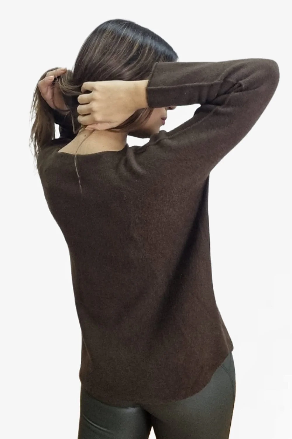 Jersey Punto Cuello Caja Marrón - Imagen 5