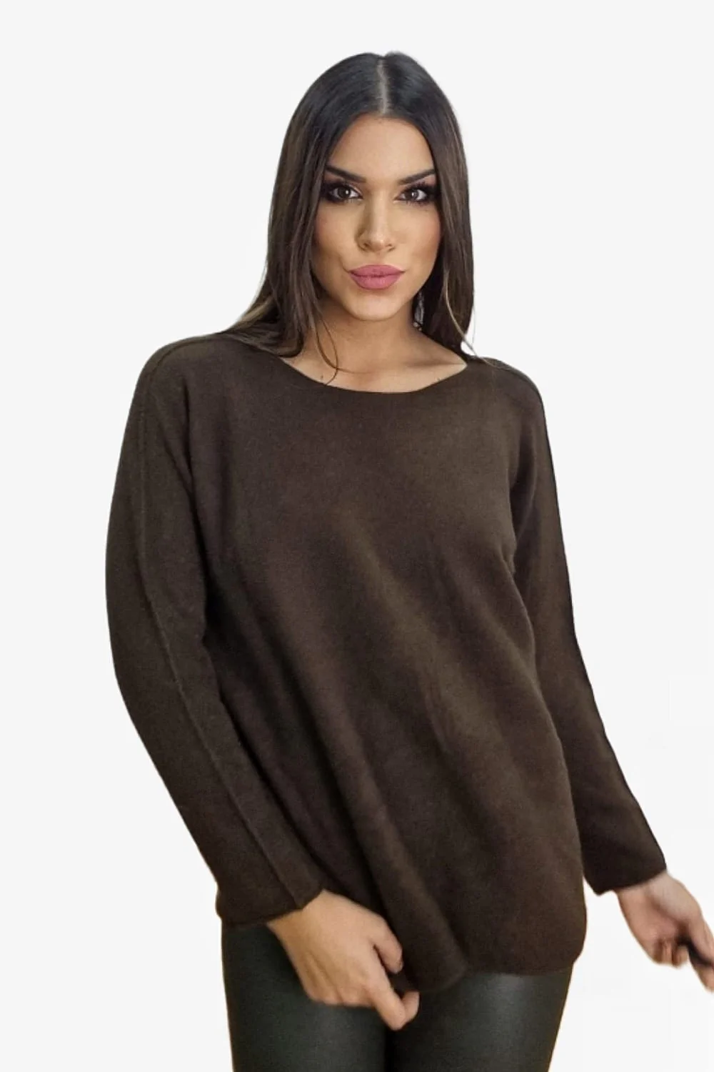 Jersey Punto Cuello Caja Marrón - Imagen 3