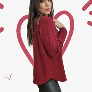 Jersey Punto Cuello Caja Rojo