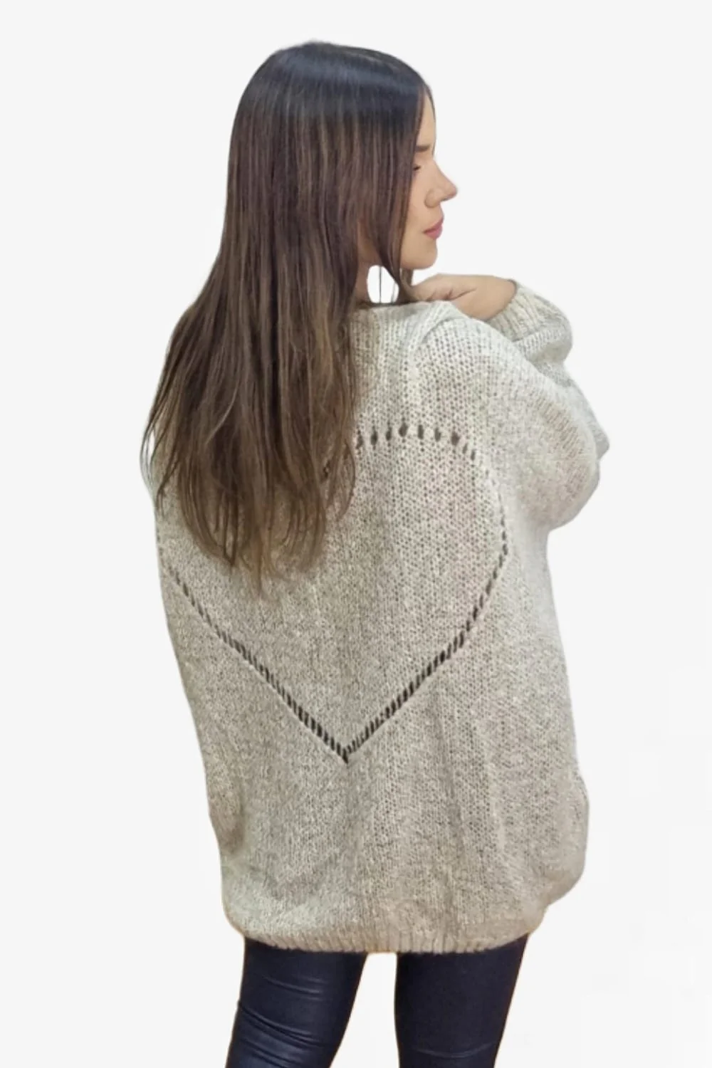 Jersey Corazon Espalda Beige - Imagen 3