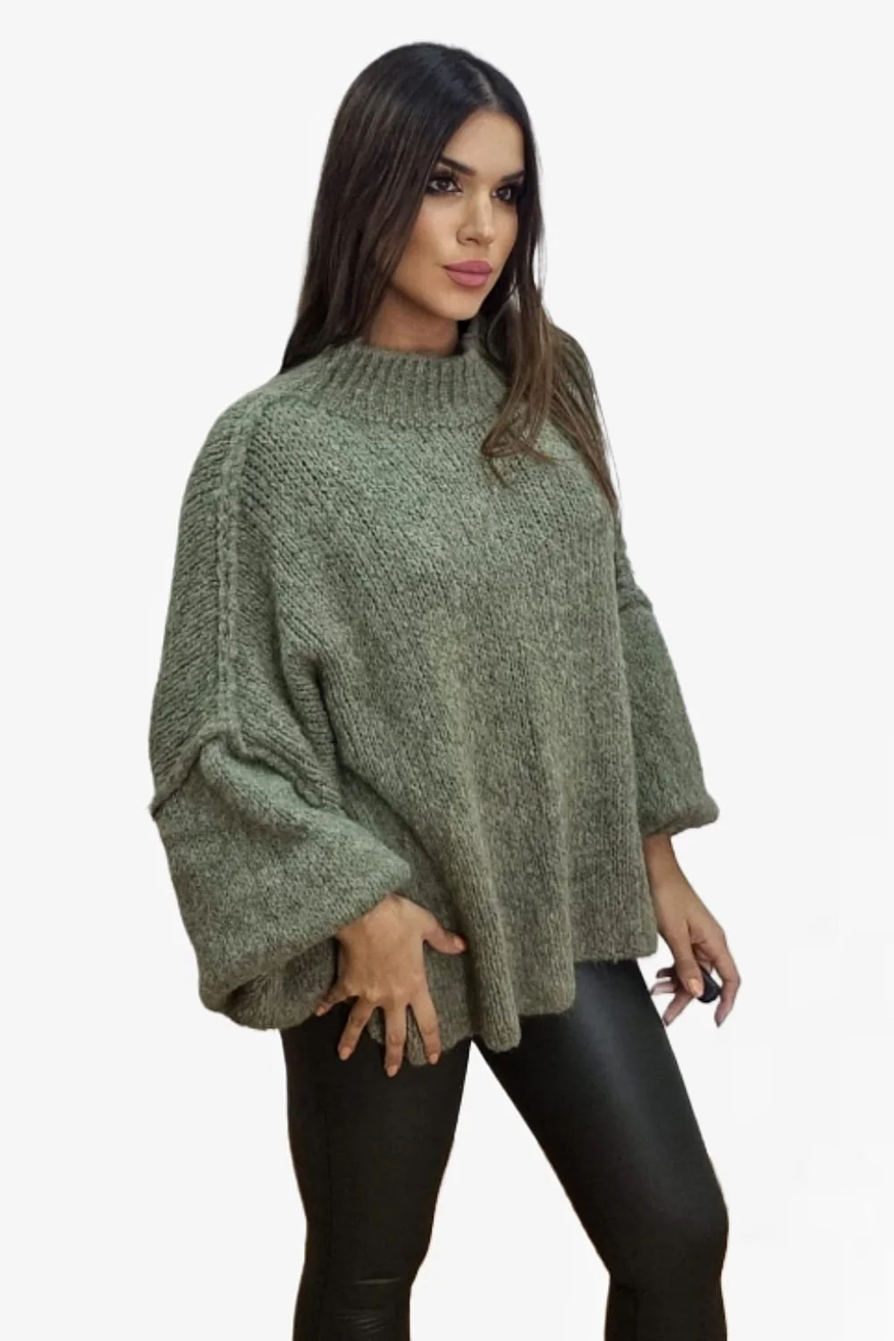 Jersey Punto Costuras Verde - Imagen 5